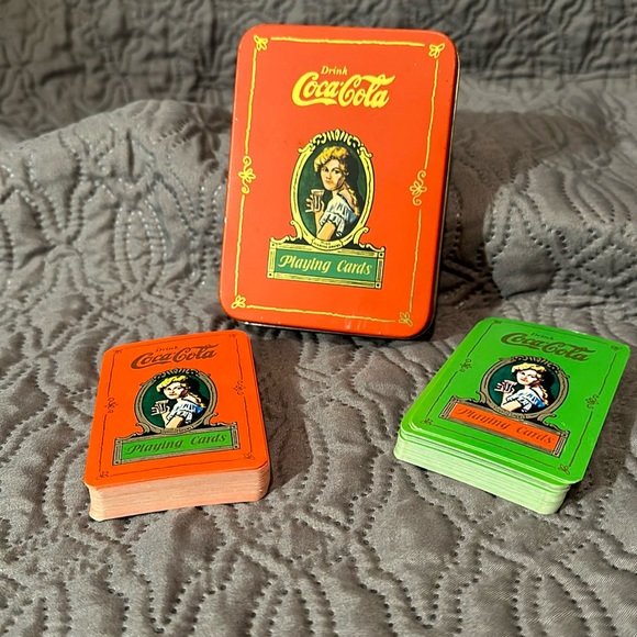 Coca-Cola Playing Cards in Tin 1980’s - Picture 1 of 7